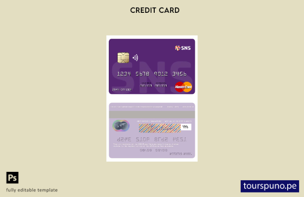 lista para imprimir plantilla de mastercard del SNS Bank de los Países Bajos